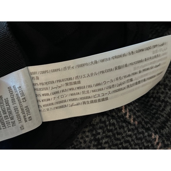 Abercrombie & Fitch Grey Pink Argyle Mini Pencil Skirt Small NWT - Picture 5 of 5